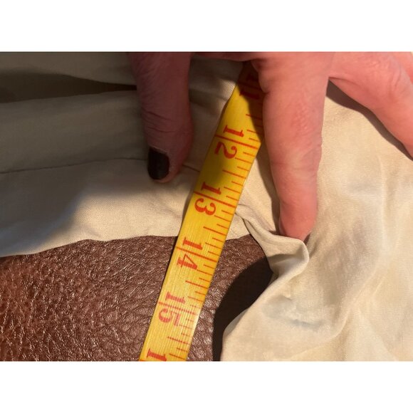 Amber Stone 100% Silk Beige Elastic Waist Pants L - Picture 6 of 7